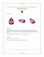 0.74 Ct. Purplish Pink Sapphire from Ceylon (Sri Lanka) Appraisal