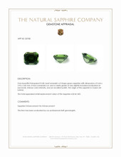 0.48 Ct. Green Sapphire from Ceylon (Sri Lanka) Appraisal