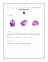 4.53 Ct. Pinkish Purple Sapphire from Ceylon (Sri Lanka) Appraisal