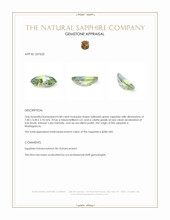 0.48 Ct. Yellowish Green Sapphire from Madagascar Appraisal