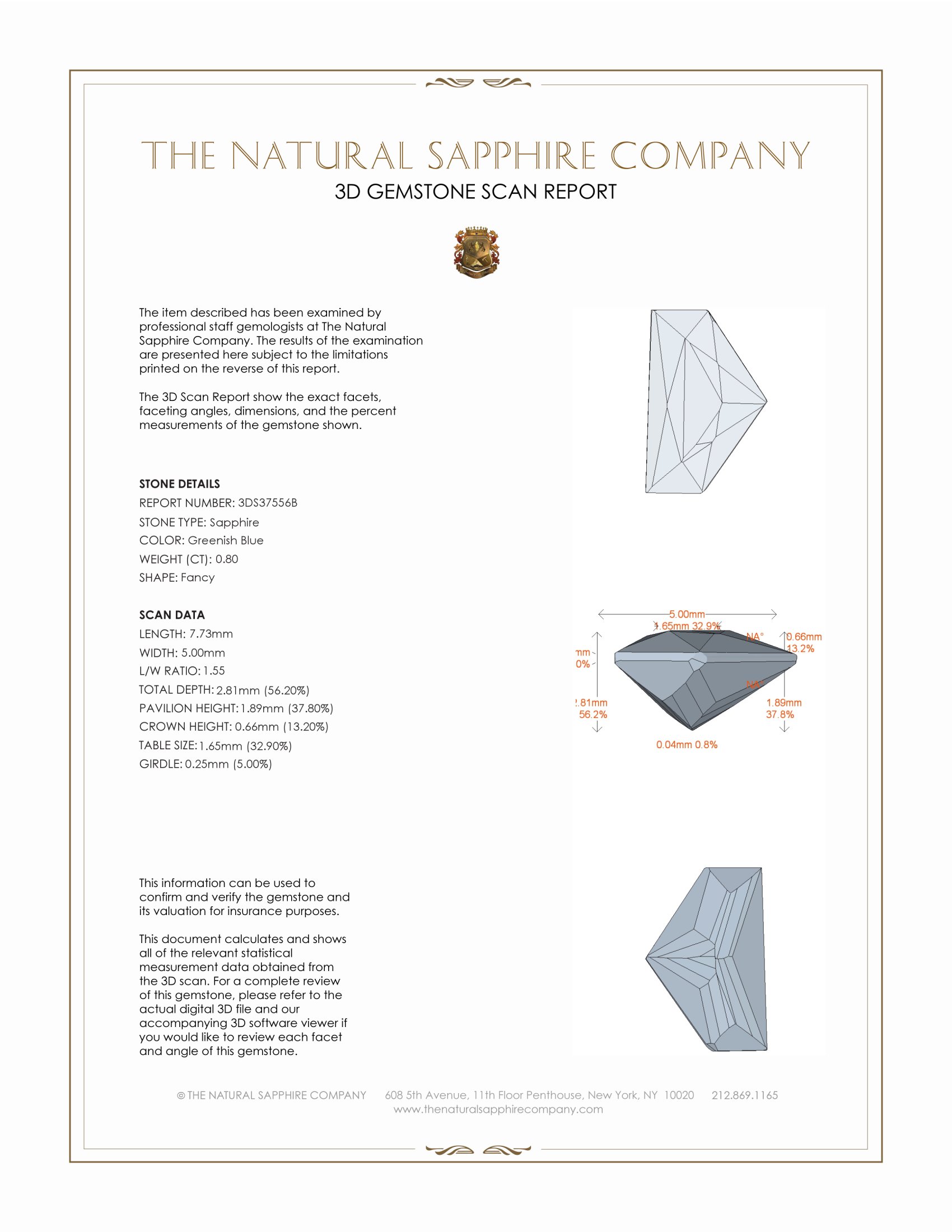 0.80 Ct. Greenish Blue Sapphire from Montana