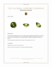 0.39 Ct. Green Sapphire from Ceylon (Sri Lanka) Appraisal