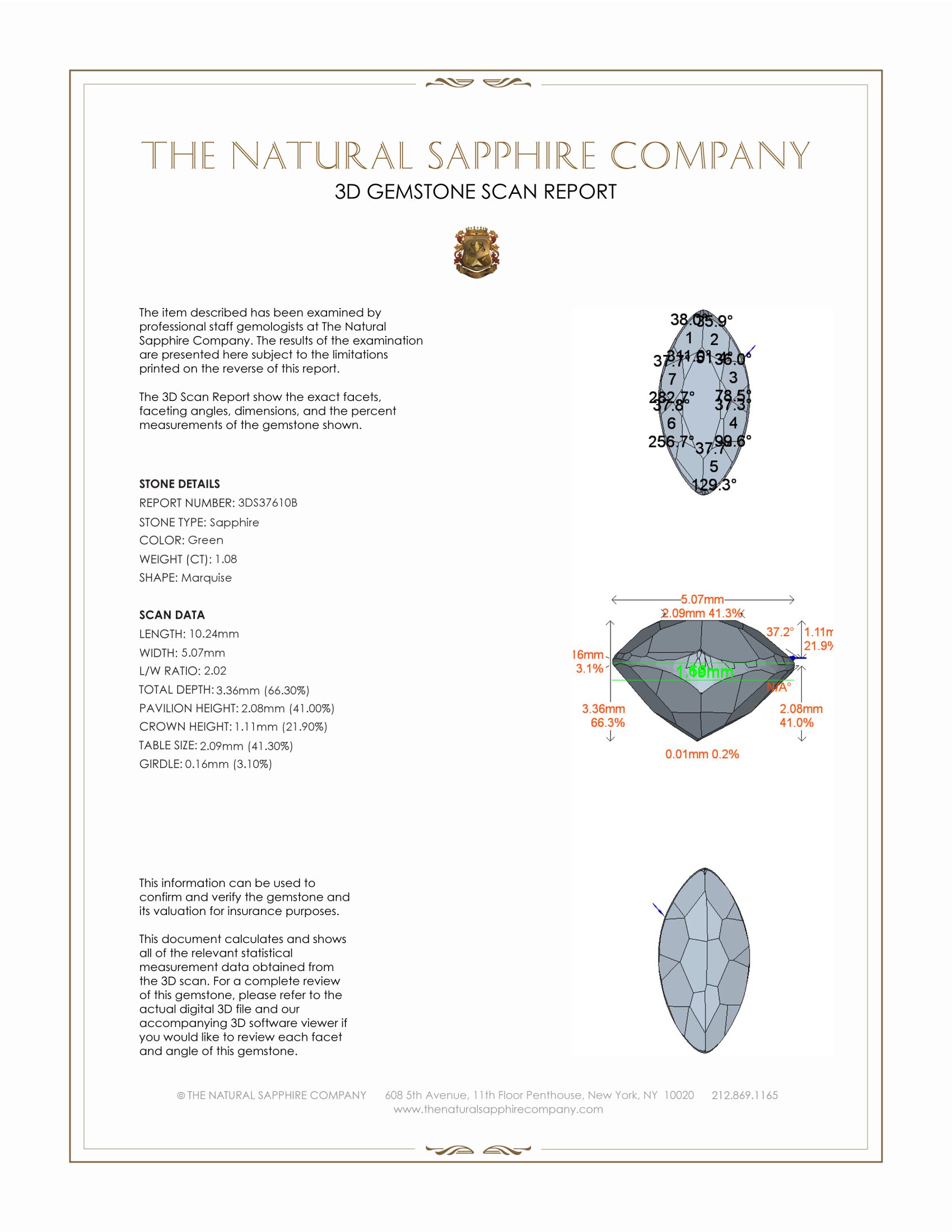 1.08 Ct. Green Sapphire from Australia