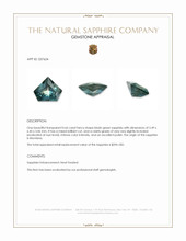 0.66 Ct. Bluish Green Sapphire from Montana Appraisal