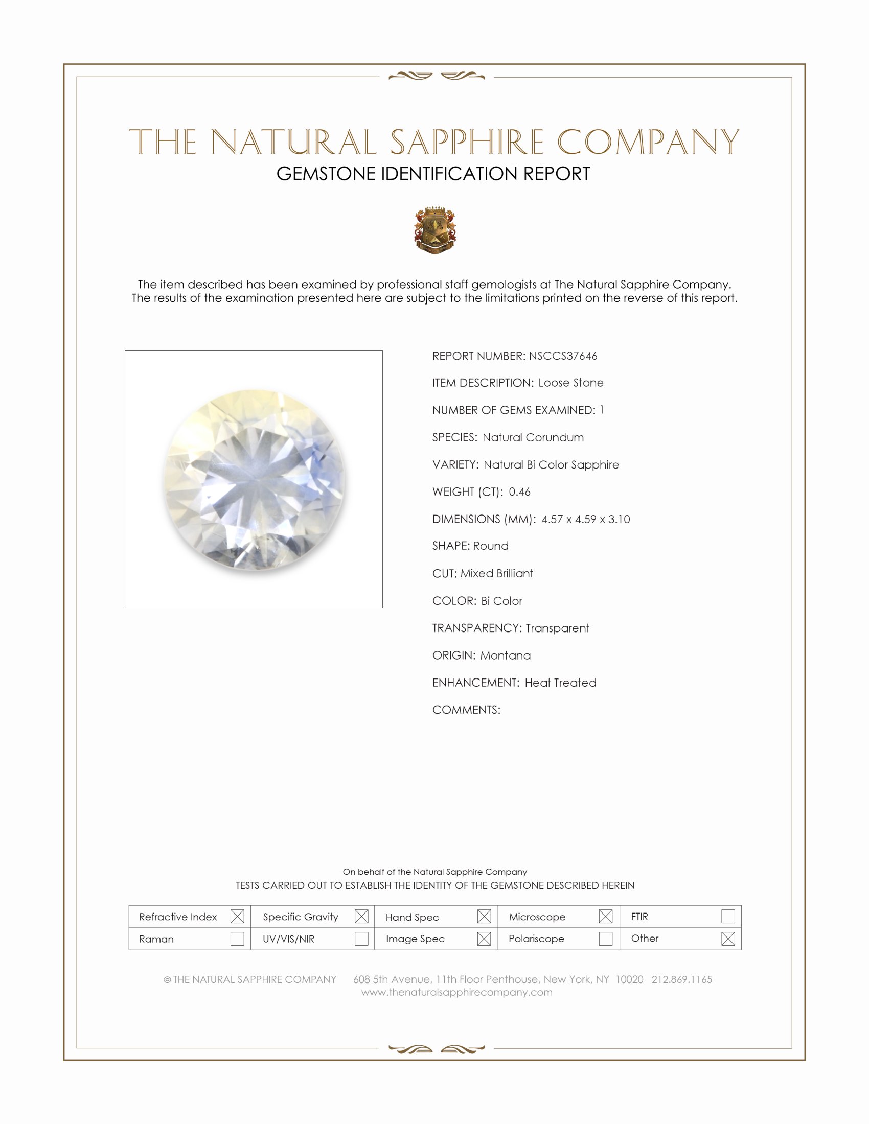 0.46 Ct. Bi Color Sapphire from Montana