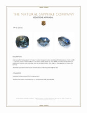 1.31 Ct. Bi Color / Parti Sapphire from Ceylon (Sri Lanka) Appraisal