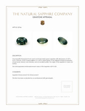 0.64 Ct. Bluish Green Sapphire from Ceylon (Sri Lanka) Appraisal