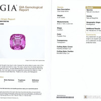3.03 Ct. Purplish Pink Sapphire from Madagascar Scan Report