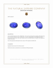 2.68 Ct. Blue Cabochon Sapphire from Ceylon (Sri Lanka) Appraisal