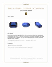 7.02 Ct. Blue Sapphire from Ceylon (Sri Lanka) Appraisal