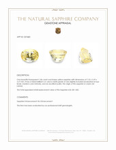 1.86 Ct. Yellow Sapphire from Ceylon (Sri Lanka) Appraisal