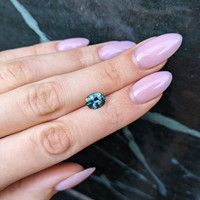 2.22 Ct. Bluish Green Sapphire from Ceylon (Sri Lanka) Life Style