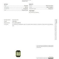 3.00 Ct. Yellowish Green Sapphire from Ceylon (Sri Lanka) Scan Report