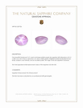 2.51 Ct. Pinkish Purple Star Sapphire from Tanzania Appraisal