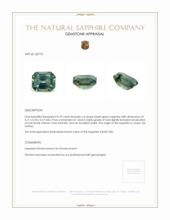 0.70 Ct. Bluish Green Sapphire from Ceylon (Sri Lanka) Appraisal