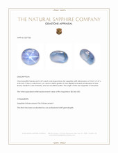 6.69 Ct. Blue Star Sapphire from Tanzania Appraisal