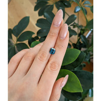 3.08 Ct. Bluish Green Sapphire from Madagascar Life Style