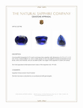 0.79 Ct. Blue Sapphire from Ceylon (Sri Lanka) Appraisal