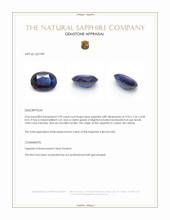 2.99 Ct. Blue Sapphire from Ceylon (Sri Lanka) Appraisal