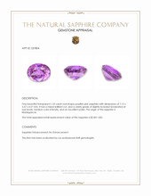 1.53 Ct. Purplish Pink Sapphire from Madagascar Appraisal