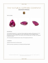 1.61 Ct. Purplish Pink Sapphire from Ceylon (Sri Lanka) Appraisal
