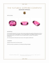 2.05 Ct. Purplish Pink Sapphire from Madagascar Appraisal