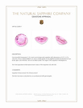 1.05 Ct. Pink Sapphire from Madagascar Appraisal