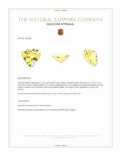 1.36 Ct. Yellow Sapphire from Ceylon (Sri Lanka) Appraisal