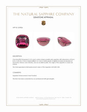 3.53 Ct. Purplish Pink Sapphire from Ceylon (Sri Lanka) Appraisal