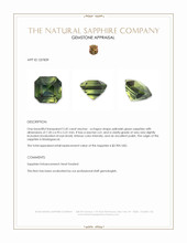2.42 Ct. Yellowish Green Sapphire from Madagascar Appraisal