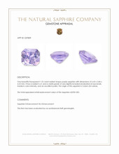 1.52 Ct. Purple Sapphire from Ceylon (Sri Lanka) Appraisal