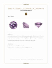 1.17 Ct. Purple Sapphire from Madagascar Appraisal