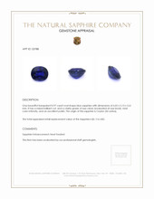 0.97 Ct. Blue Sapphire from Ceylon (Sri Lanka) Appraisal
