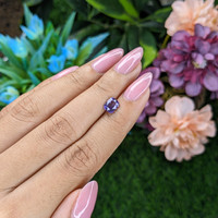 1.04 Ct. Purplish Blue Sapphire from Madagascar Life Style