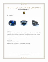 1.16 Ct. Blue Sapphire from Ceylon (Sri Lanka) Appraisal