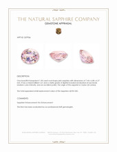 1.58 Ct. Pink Sapphire from Ceylon (Sri Lanka) Appraisal