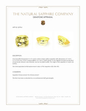 12.19 Ct. Yellow Sapphire from Ceylon (Sri Lanka) Appraisal