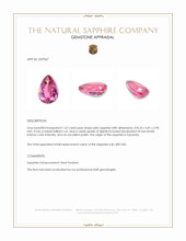 1.62 Ct. Pink Sapphire from Tanzania Appraisal