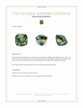 3.21 Ct. Green Sapphire from Tanzania Appraisal