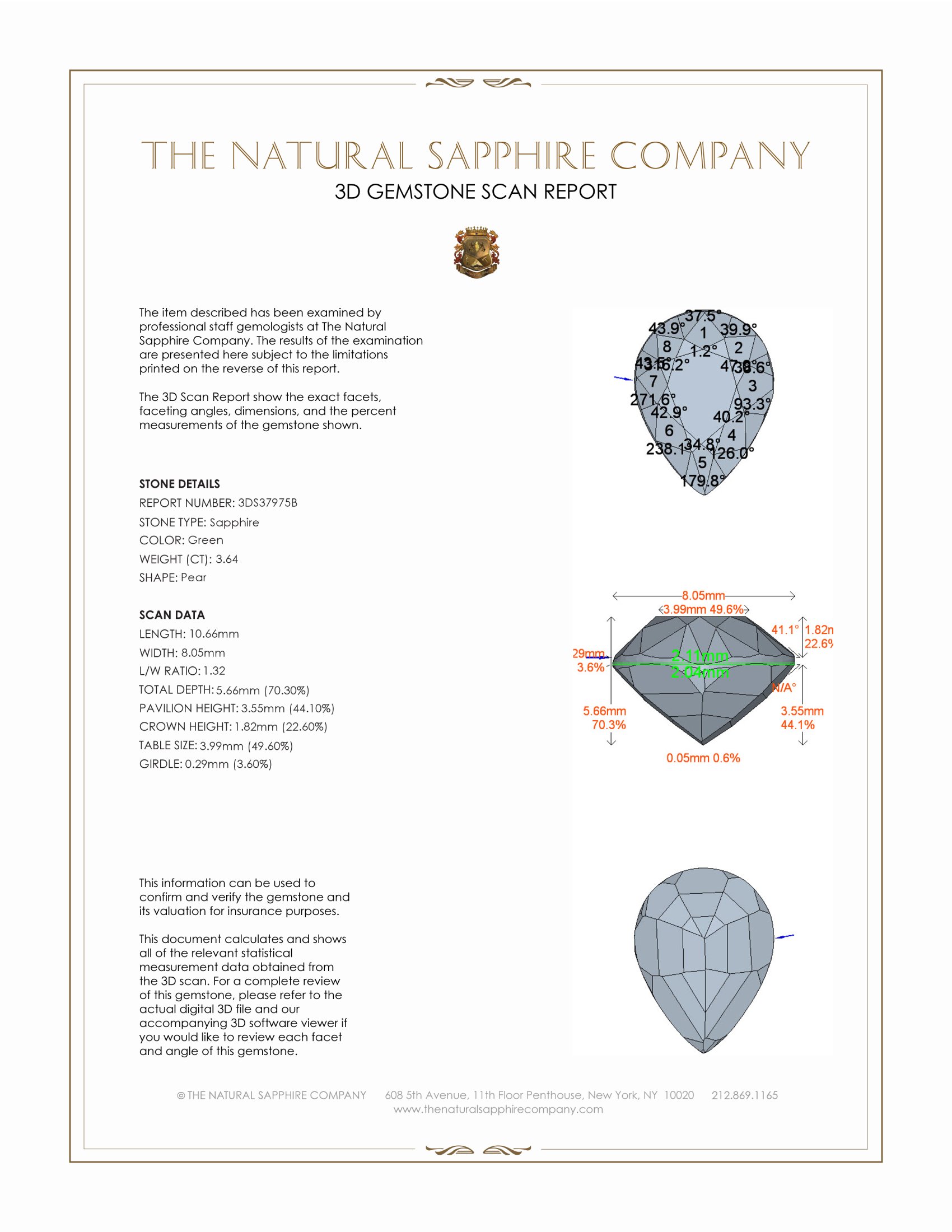 3.64 Ct. Green Sapphire from Madagascar