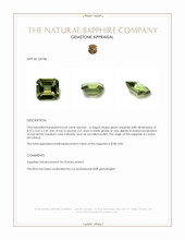 0.60 Ct. Green Sapphire from Ceylon (Sri Lanka) Appraisal