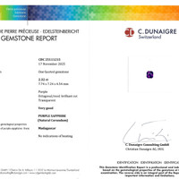 2.32 Ct. Purple Sapphire from Madagascar Scan Report