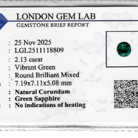 2.13 Ct. Green Sapphire from Madagascar Scan Report