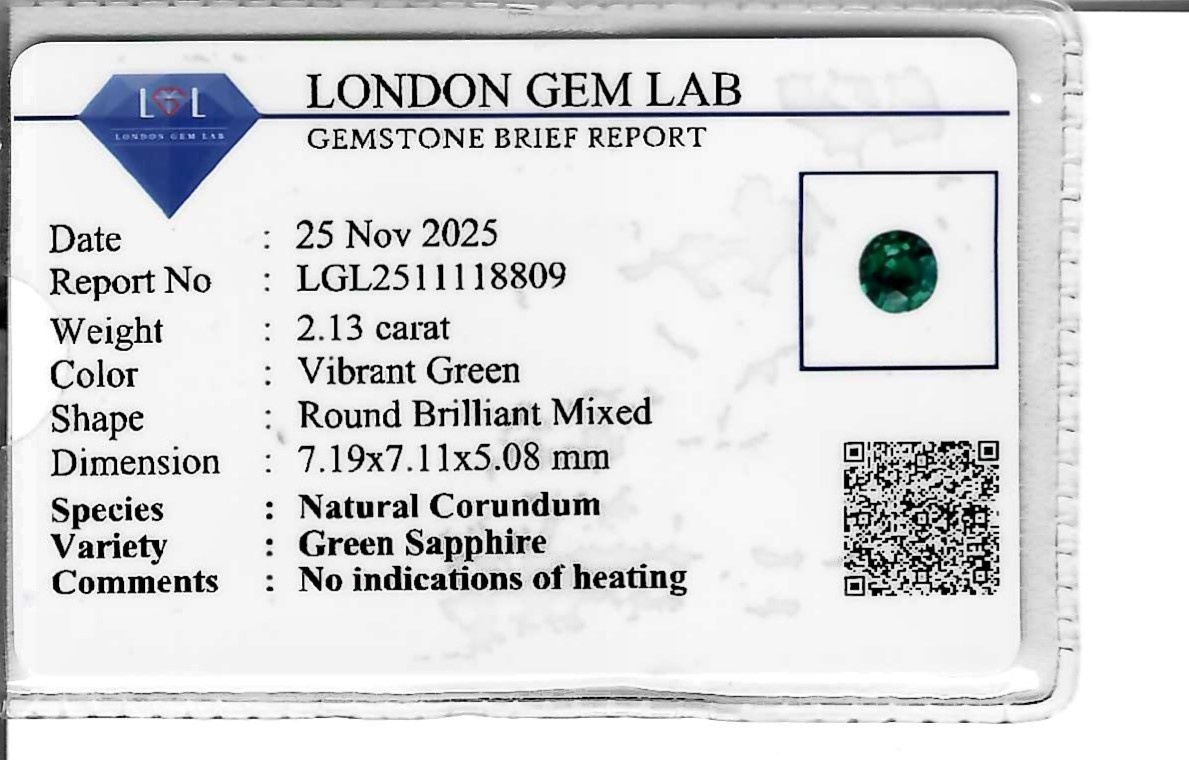 2.13 Ct. Green Sapphire from Madagascar
