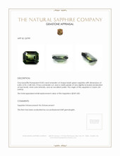 0.83 Ct. Bluish Green Sapphire from Ceylon (Sri Lanka) Appraisal