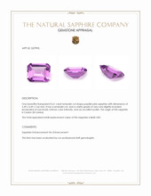 0.61 Ct. Purplish Pink Sapphire from Ceylon (Sri Lanka) Appraisal