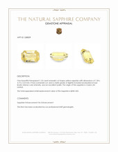 1.33 Ct. Yellow Sapphire from Ceylon (Sri Lanka) Appraisal