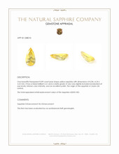 0.89 Ct. Yellow Sapphire from Ceylon (Sri Lanka) Appraisal