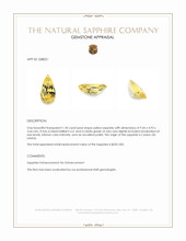 1.30 Ct. Yellow Sapphire from Ceylon (Sri Lanka) Appraisal