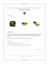 0.62 Ct. Green Sapphire from Ceylon (Sri Lanka) Appraisal